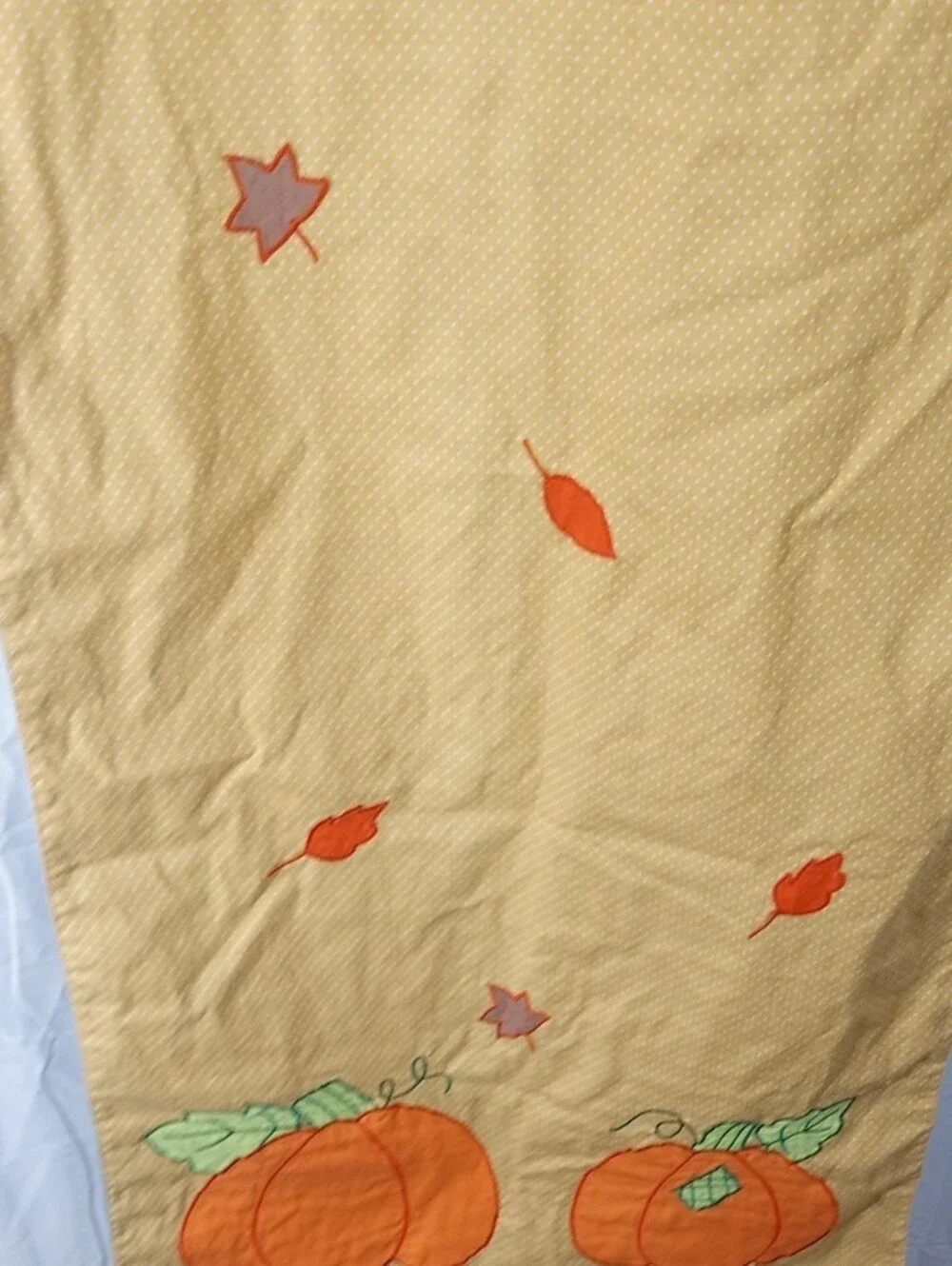 Festive Pumpkin and Snowman Table Runner Double Sided